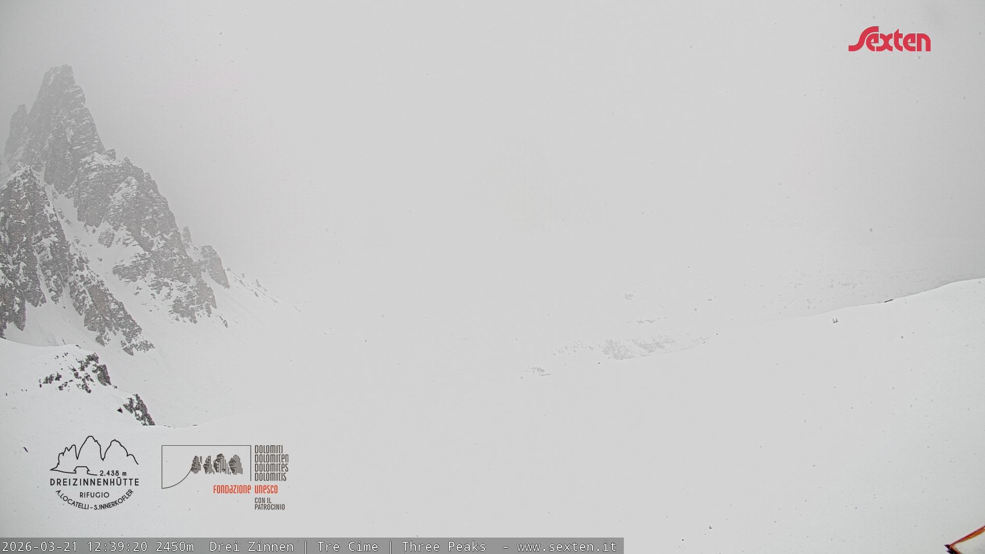 Archiv Foto Webcam Blick auf die 3 Zinnen von der Dreizinnenhütte