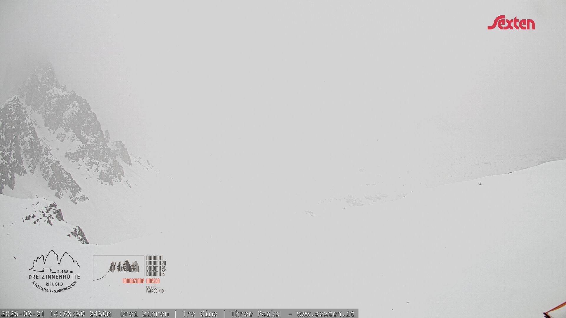 Archiv Foto Webcam Blick auf die 3 Zinnen von der Dreizinnenhütte