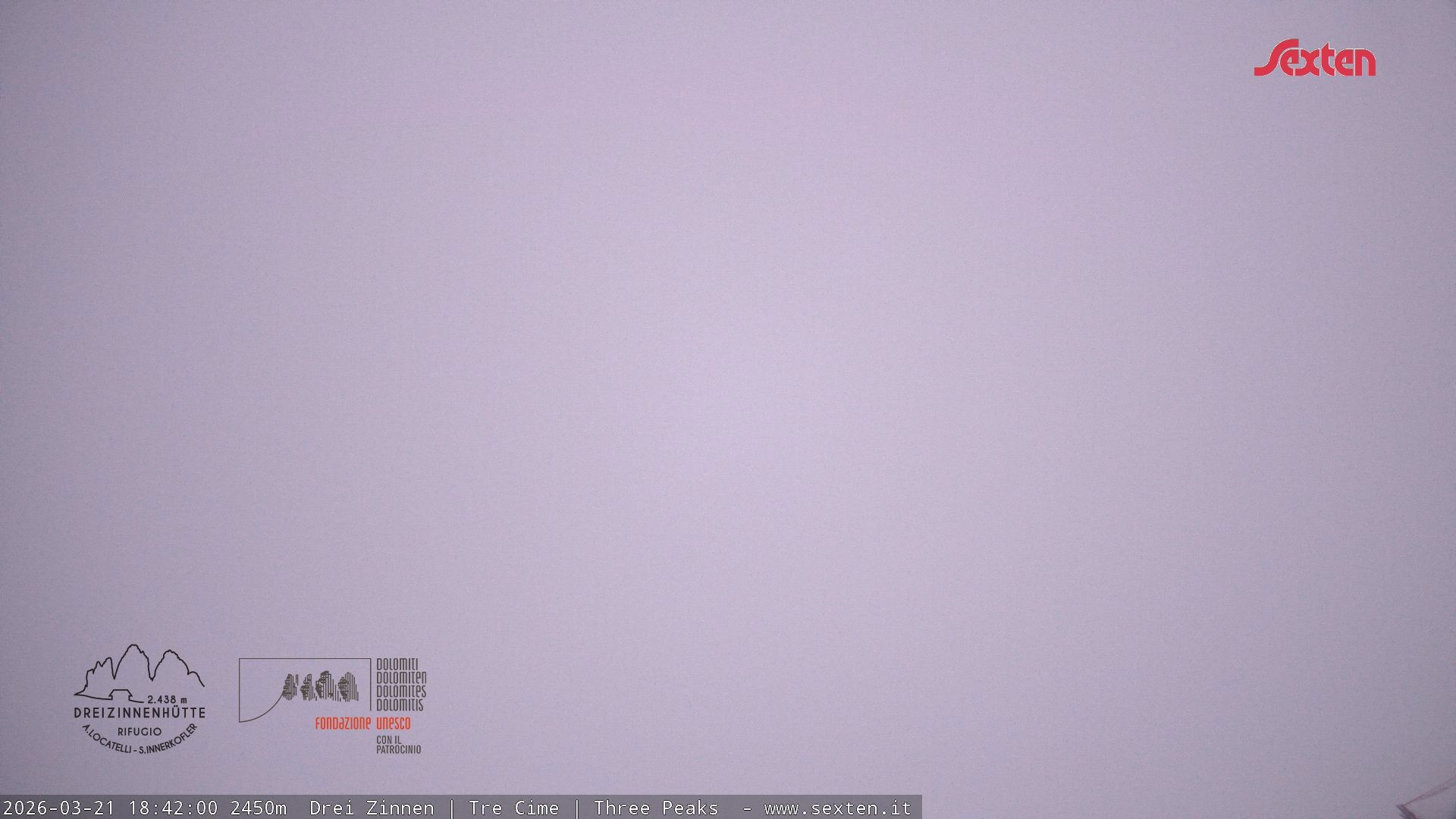 Archiv Foto Webcam Blick auf die 3 Zinnen von der Dreizinnenhütte