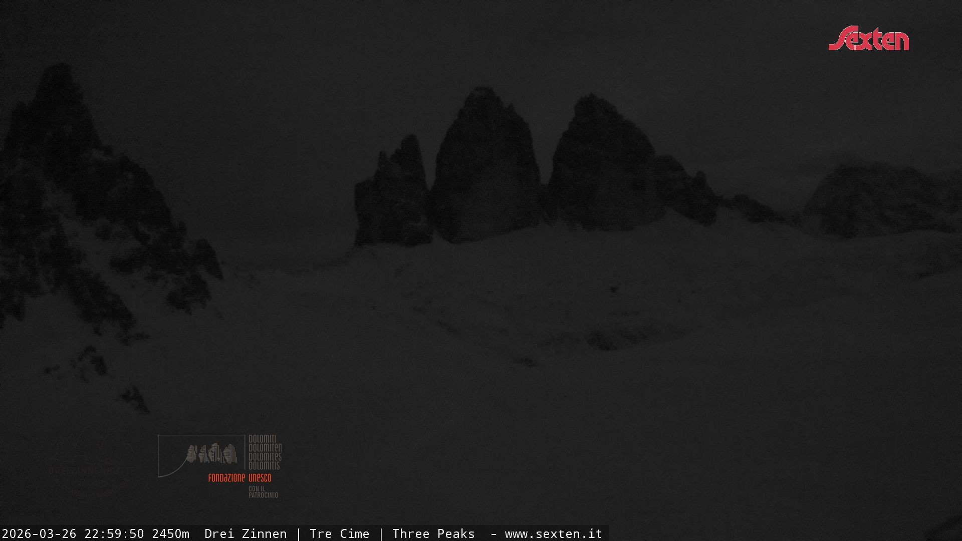 Archiv Foto Webcam Blick auf die 3 Zinnen von der Dreizinnenhütte