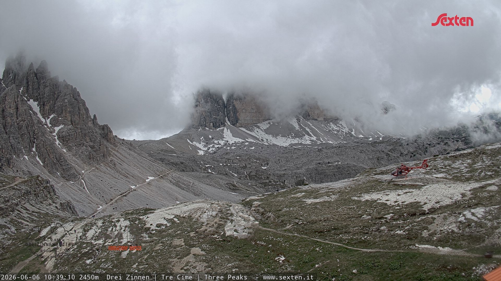 Archived image Webcam Dolomites South Tyrol: Mountain Hut Antonio Locatelli
