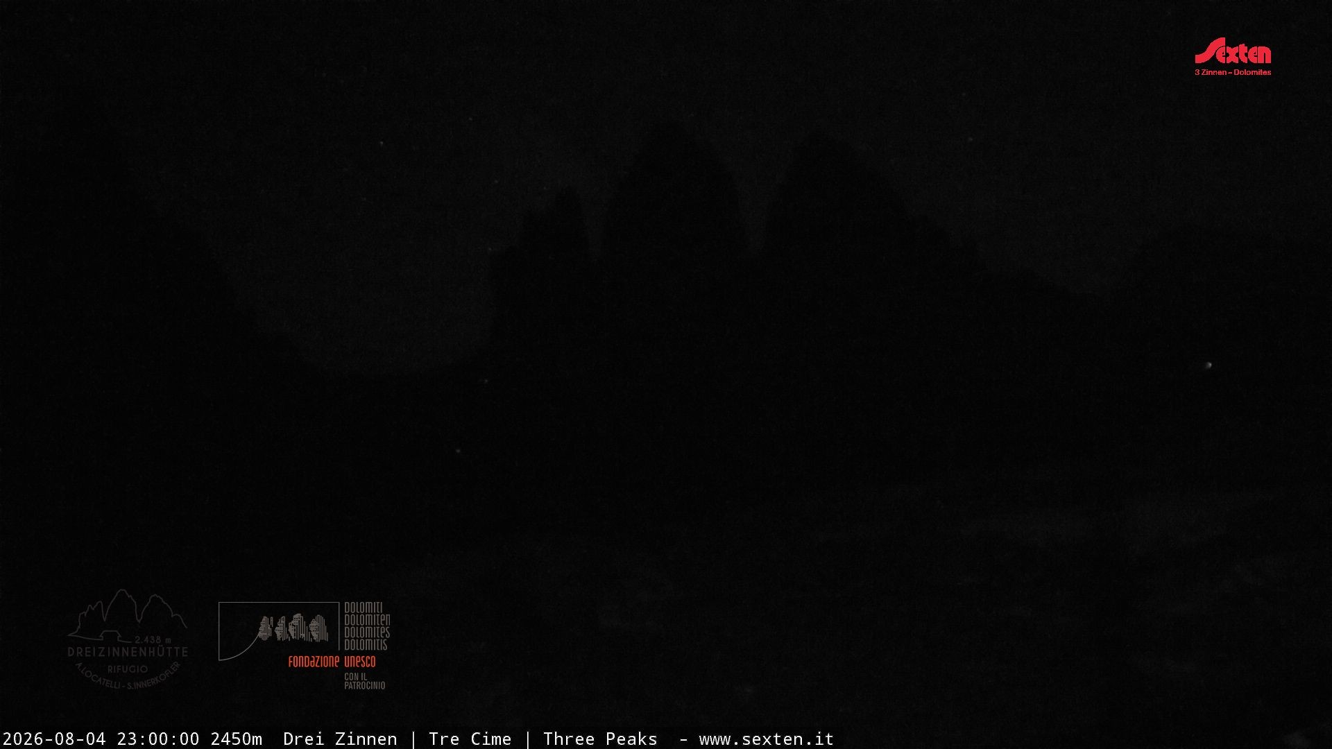 Archiv Foto Webcam Blick auf die 3 Zinnen von der Dreizinnenhütte