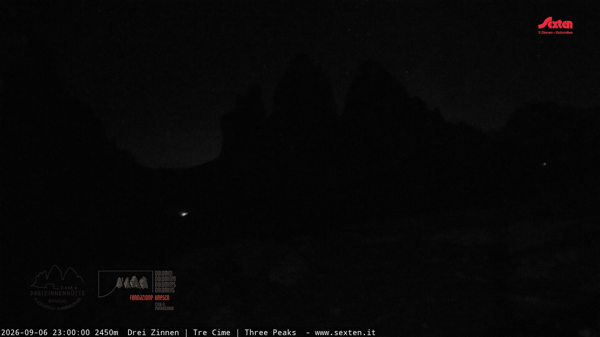 Archiv Foto Webcam Blick auf die 3 Zinnen von der Dreizinnenhütte