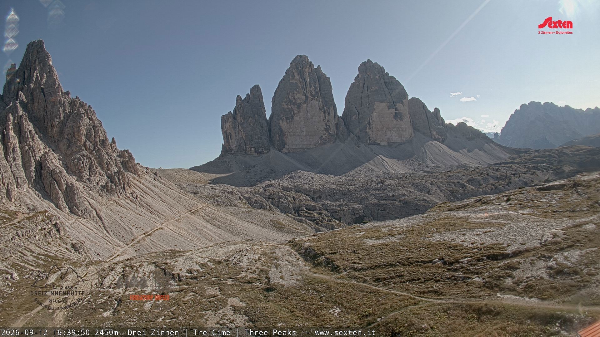 Archived image Webcam Dolomites South Tyrol: Mountain Hut Antonio Locatelli