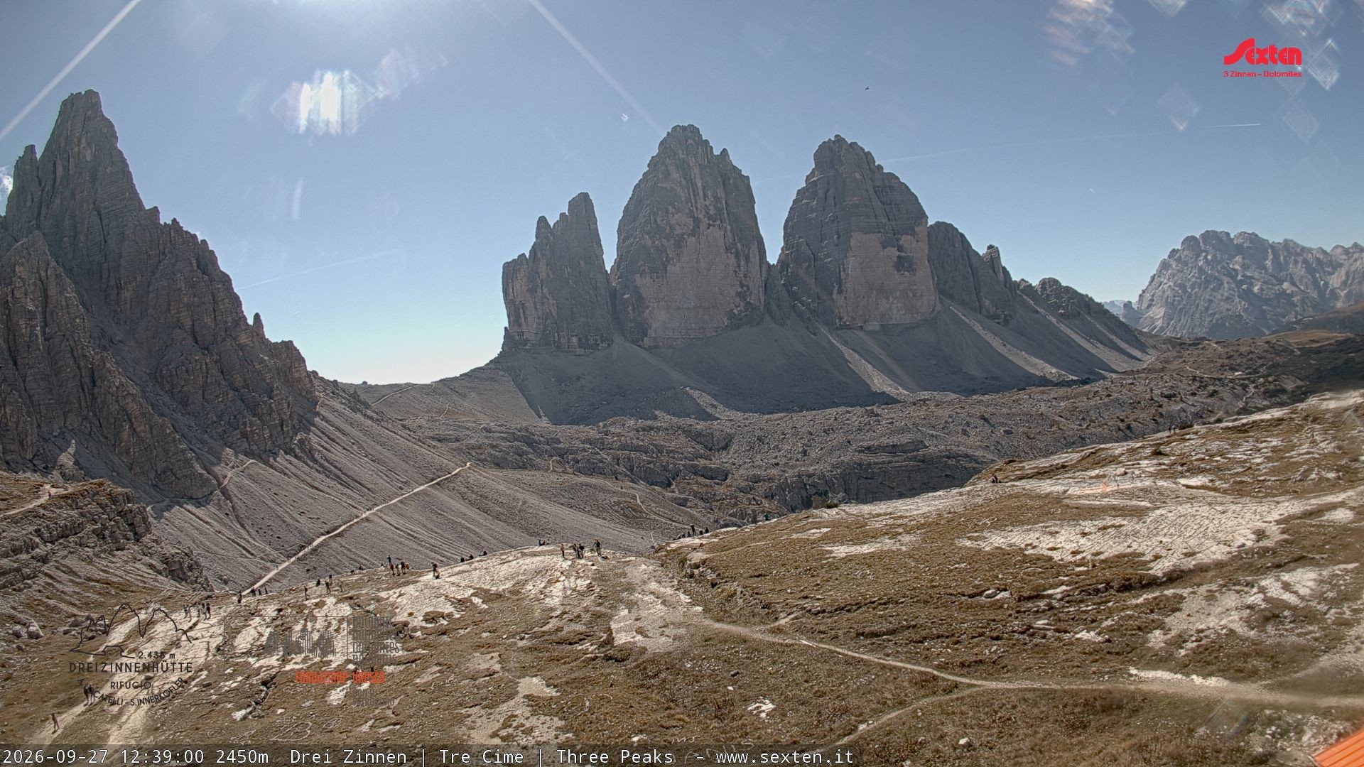 Archived image Webcam Dolomites South Tyrol: Mountain Hut Antonio Locatelli