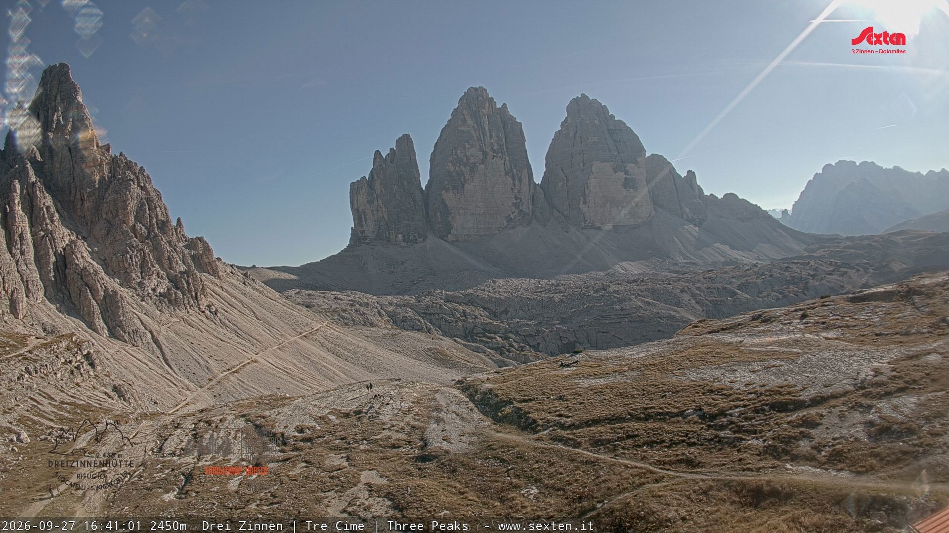 Archived image Webcam Dolomites South Tyrol: Mountain Hut Antonio Locatelli