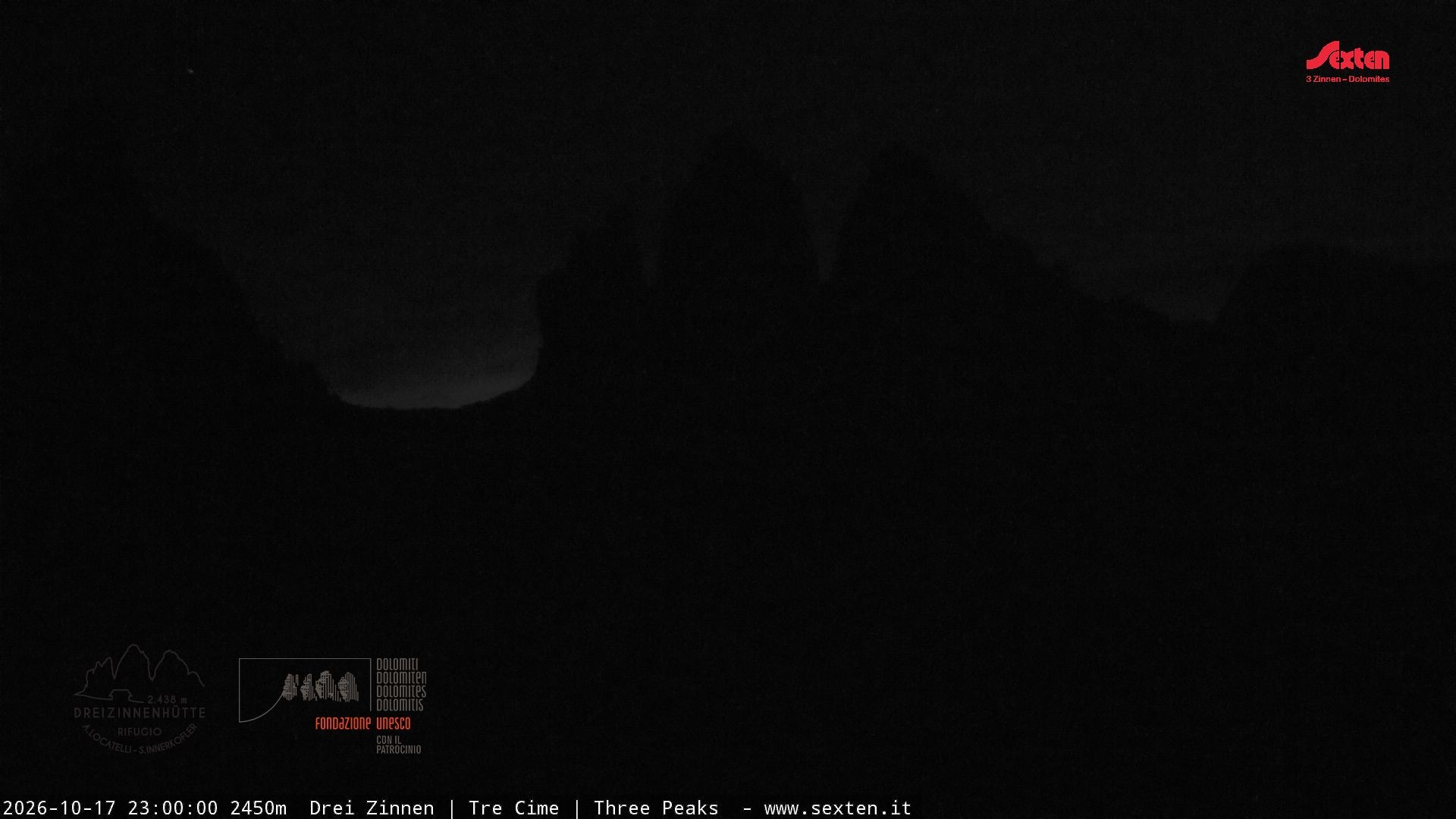 Archiv Foto Webcam Blick auf die 3 Zinnen von der Dreizinnenhütte