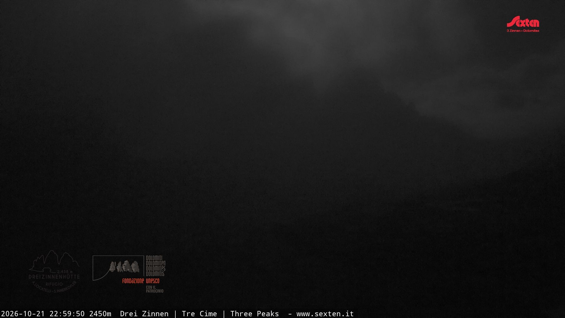 Archiv Foto Webcam Blick auf die 3 Zinnen von der Dreizinnenhütte