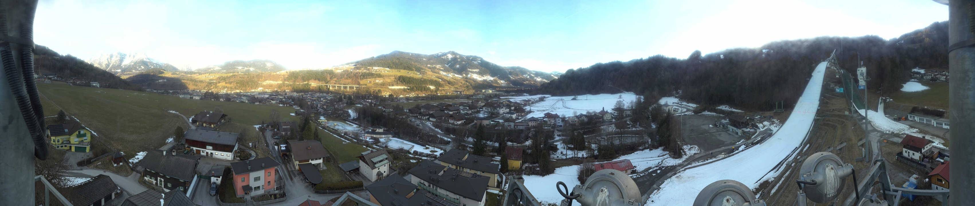 Archived image Webcam Bischofshofen - Village and Ski Jumping Area