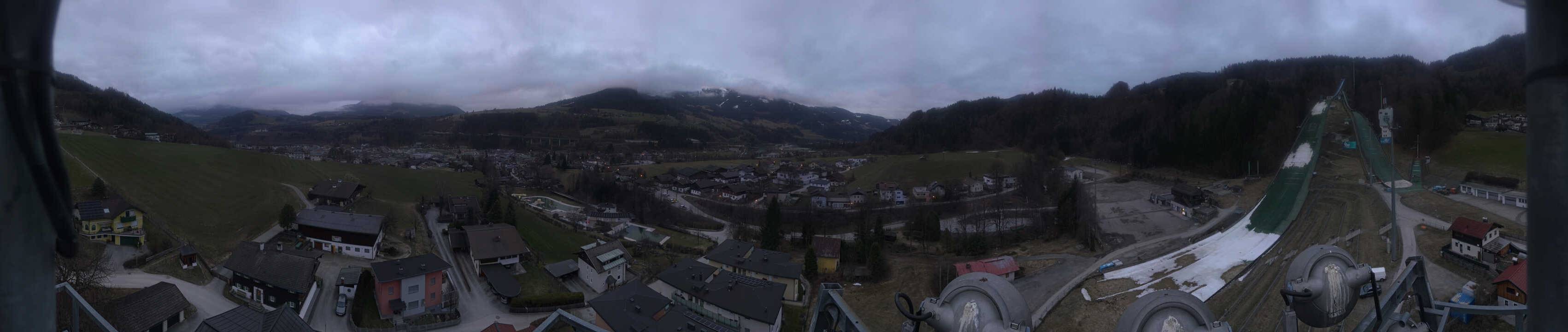 Archived image Webcam Bischofshofen - Village and Ski Jumping Area
