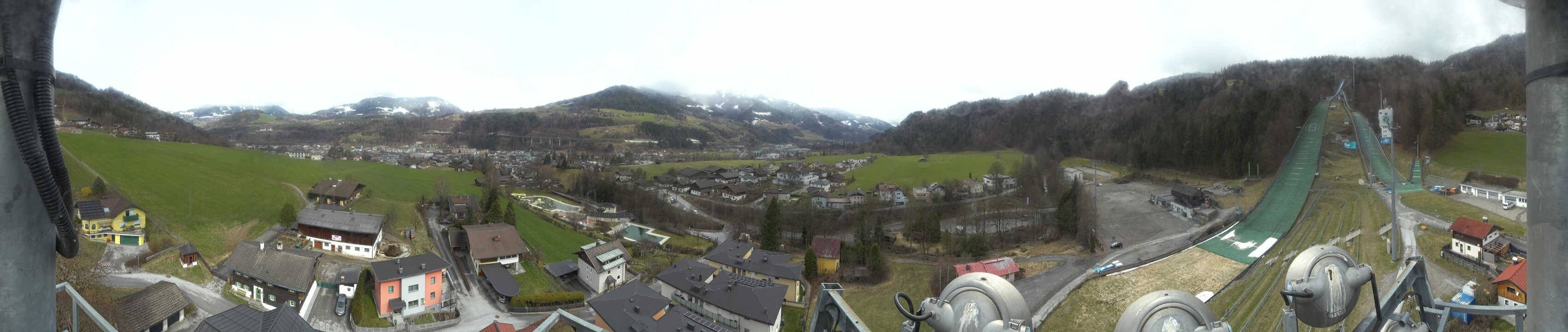 Archived image Webcam Bischofshofen - Village and Ski Jumping Area
