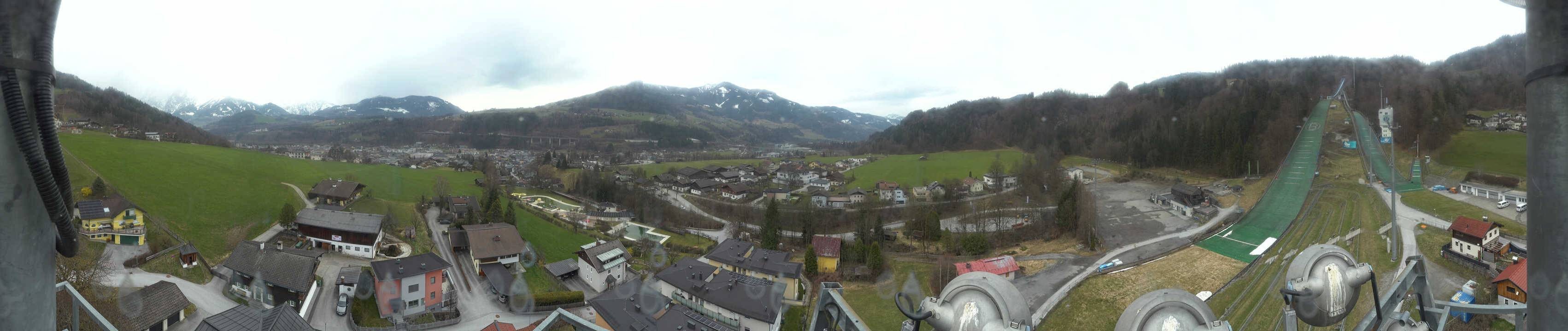 Archived image Webcam Bischofshofen - Village and Ski Jumping Area
