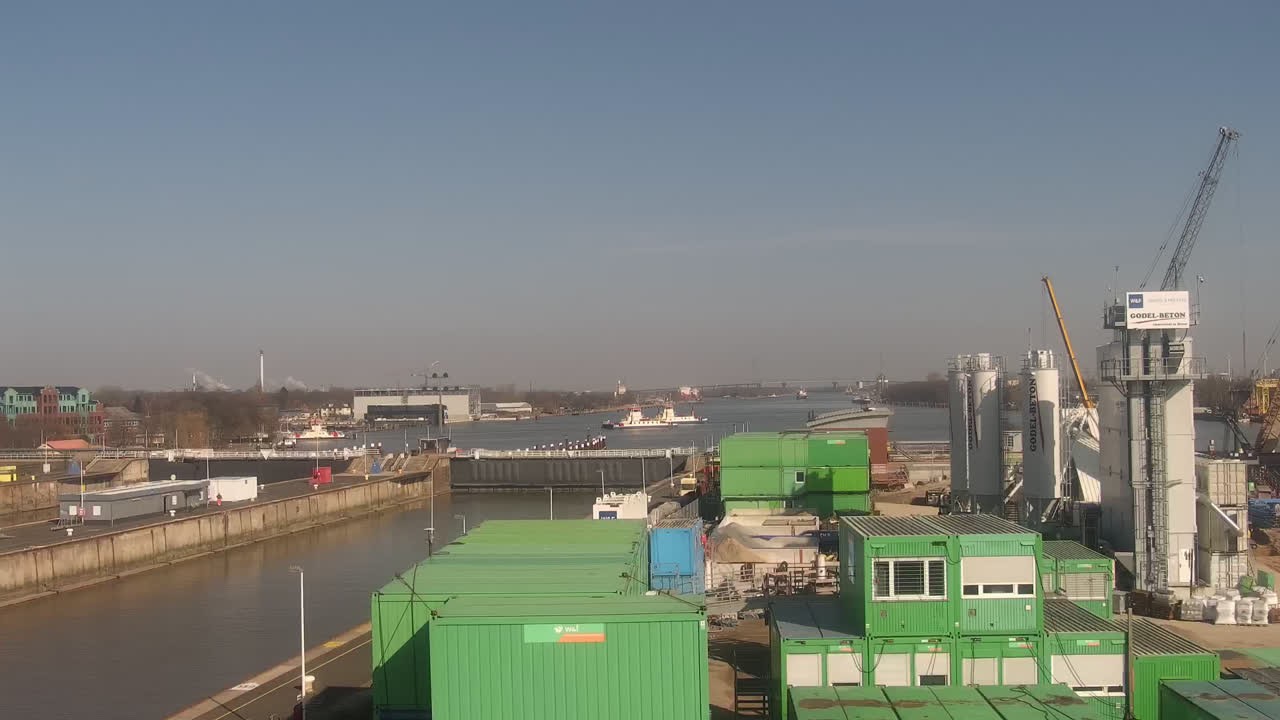 Archiv Foto Webcam Brunsbüttel: Schleusenkammern am Nord-Ostsee Kanal