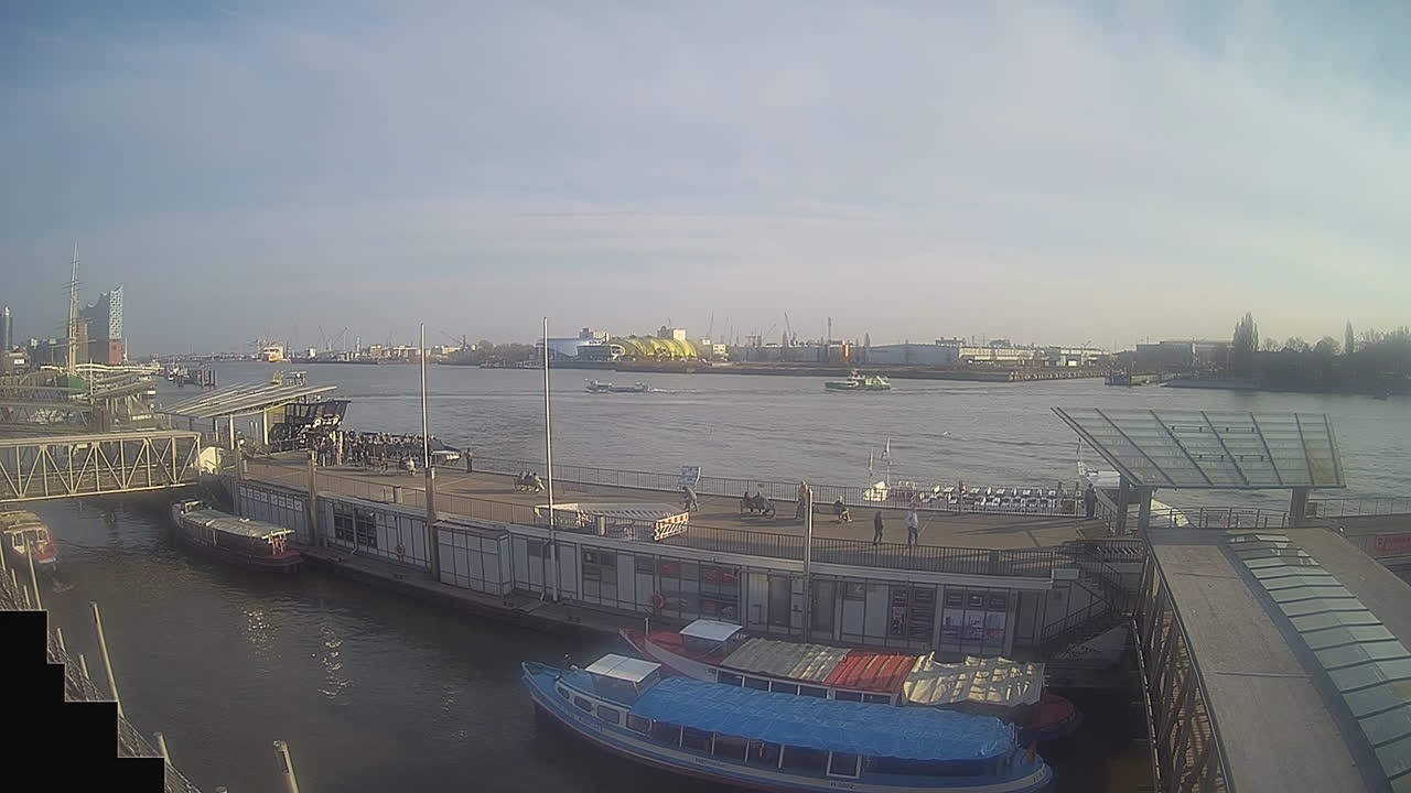 Archiv Foto Webcam Hamburg: Landungsbrücken