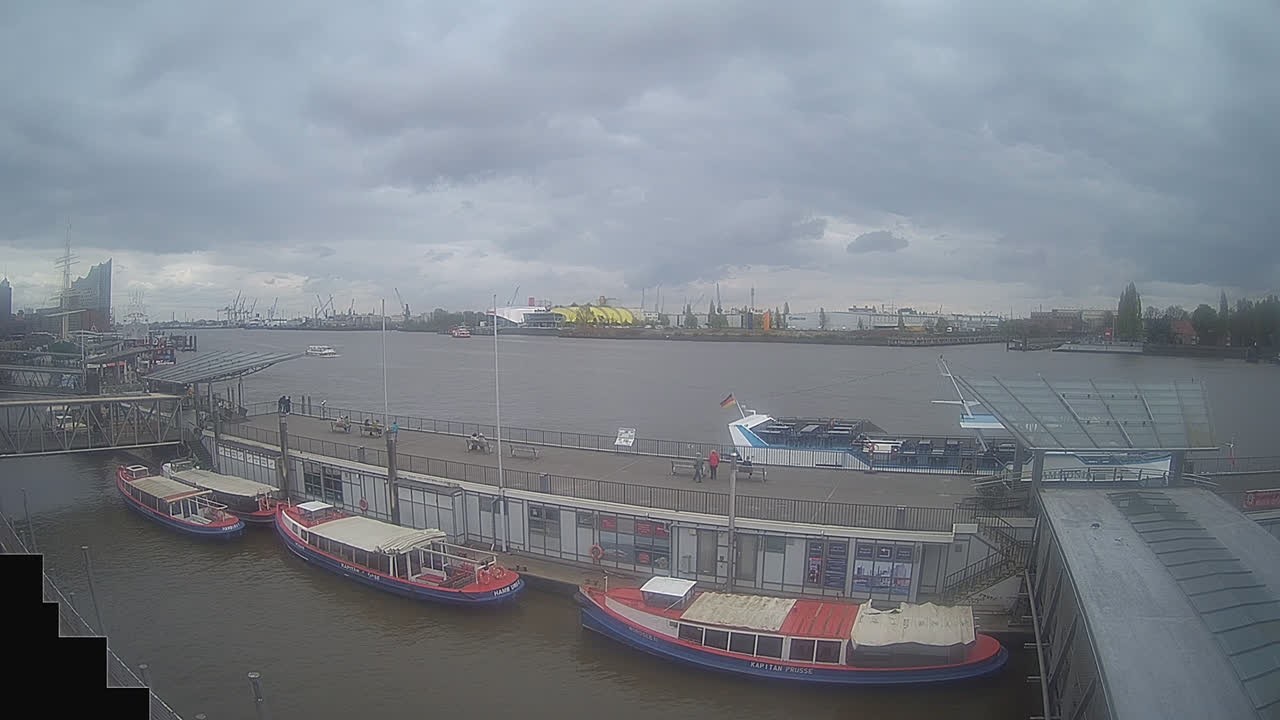 Archiv Foto Webcam Hamburg: Landungsbrücken