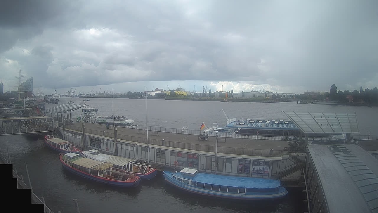 Archiv Foto Webcam Hamburg: Landungsbrücken