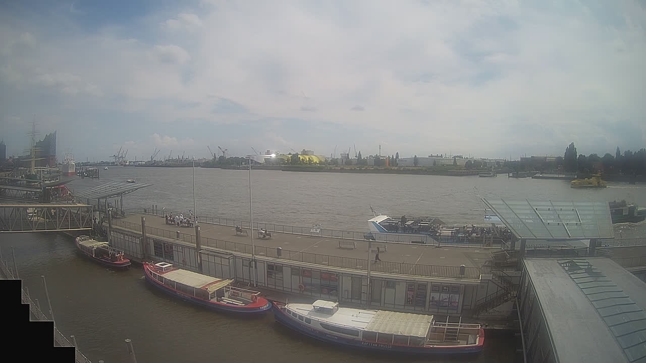 Archiv Foto Webcam Hamburg: Landungsbrücken