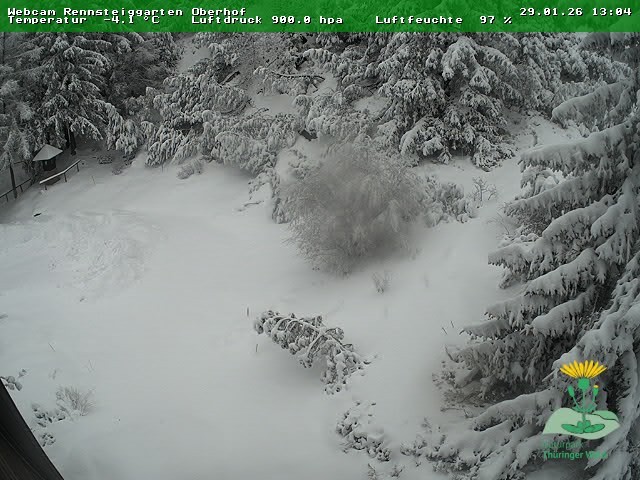 Archiv Foto Webcam Oberhof - Blick in den Rennsteiggarten