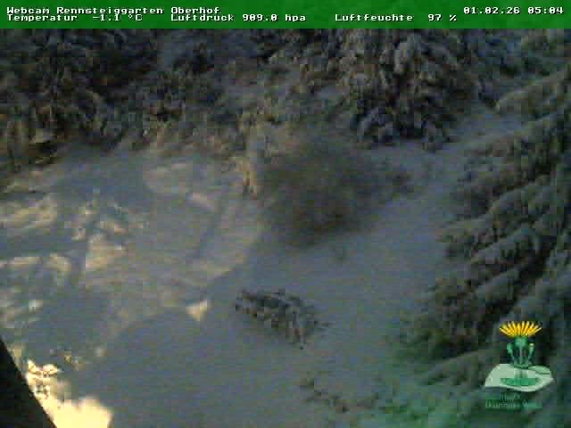 Archiv Foto Webcam Oberhof - Blick in den Rennsteiggarten
