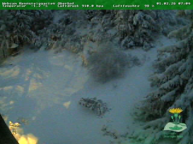 Archiv Foto Webcam Oberhof - Blick in den Rennsteiggarten
