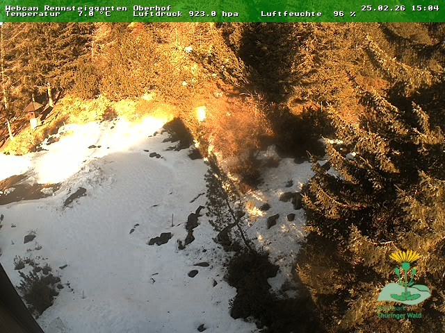 Archiv Foto Webcam Oberhof - Blick in den Rennsteiggarten