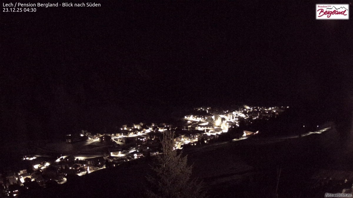 Archiv Foto Webcam Oberlech: Ausblick Pension Bergland