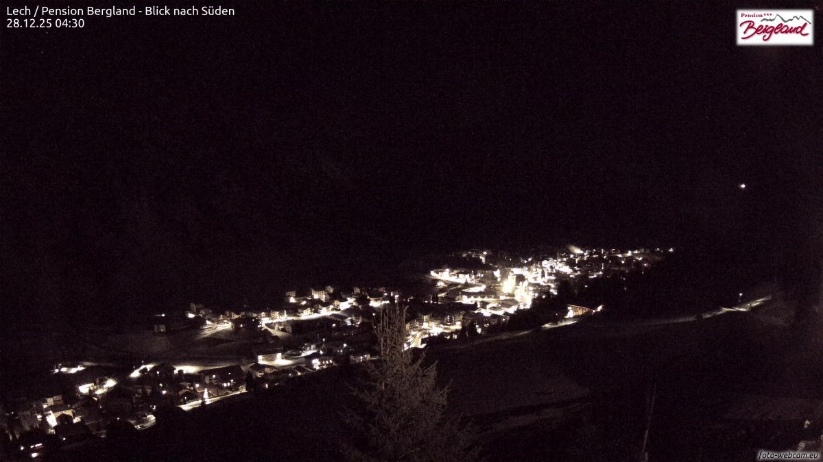 Archiv Foto Webcam Oberlech: Ausblick Pension Bergland