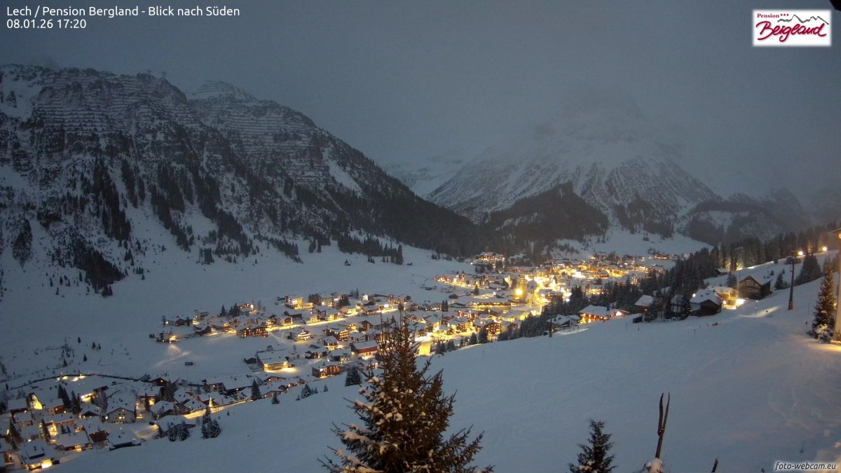 Archived image Webcam Lech am Arlberg - Guesthouse Bergland