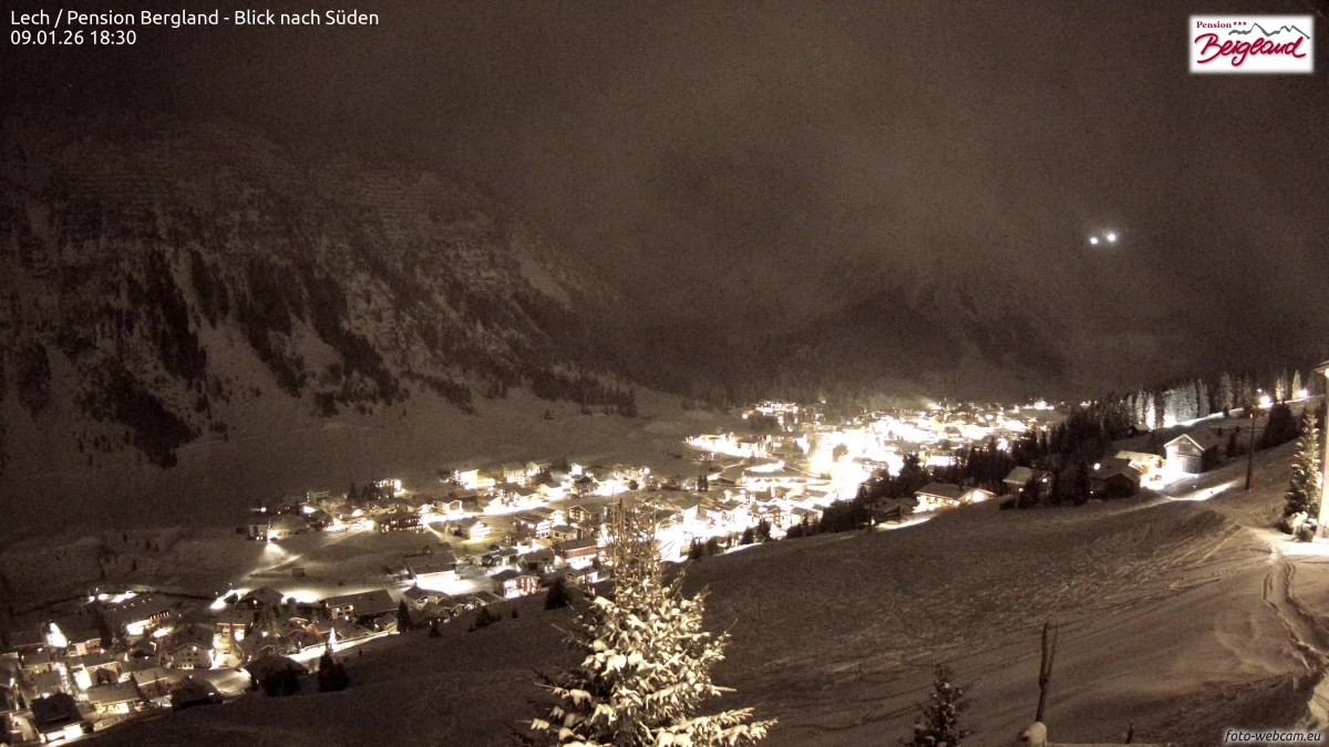 Archived image Webcam Lech am Arlberg - Guesthouse Bergland
