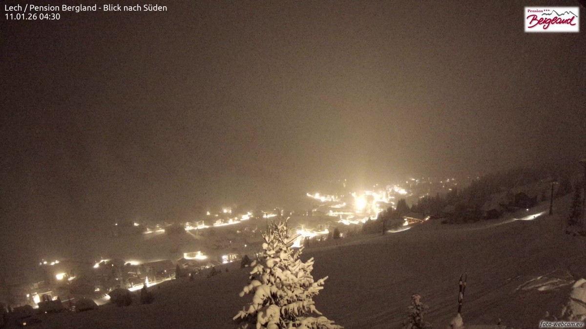 Archived image Webcam Lech am Arlberg - Guesthouse Bergland