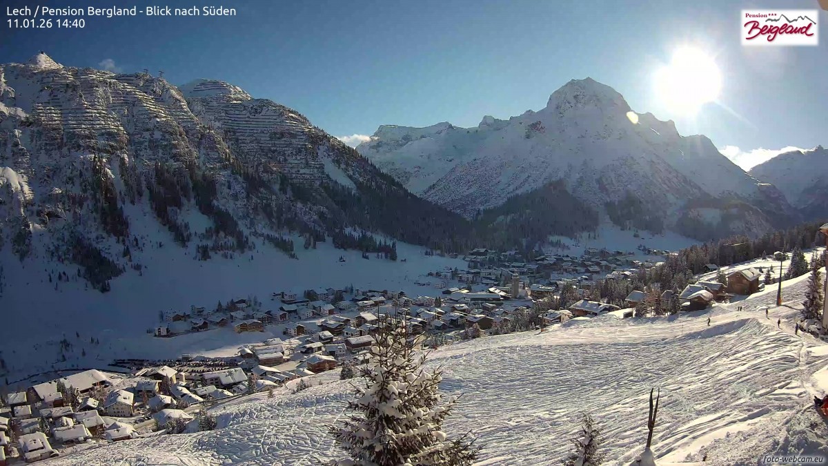 Archived image Webcam Lech am Arlberg - Guesthouse Bergland