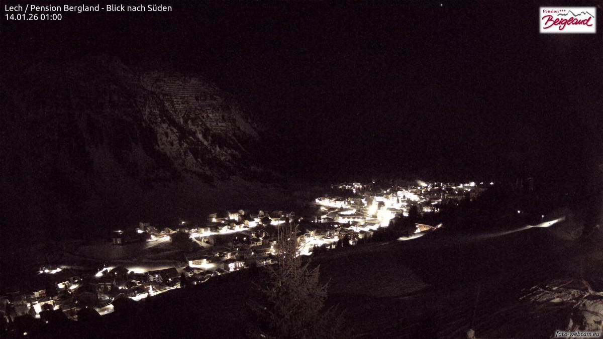 Archived image Webcam Lech am Arlberg - Guesthouse Bergland