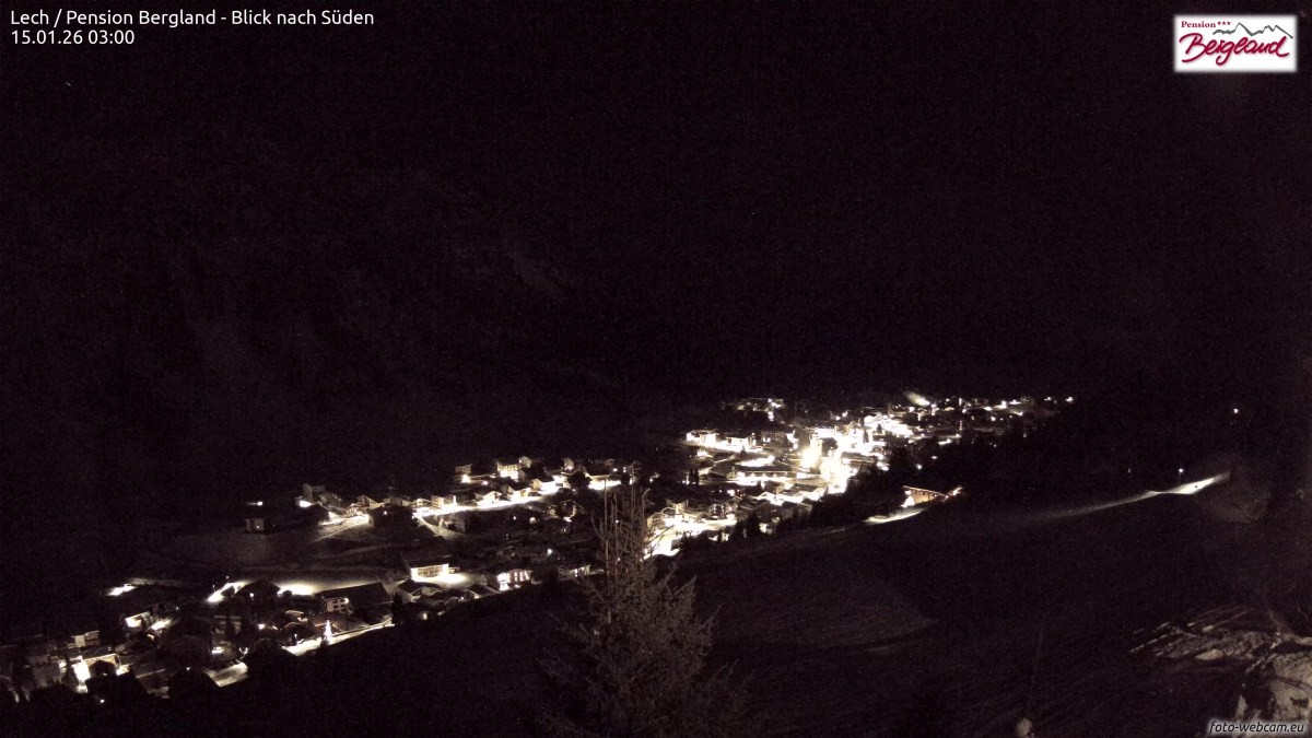 Archiv Foto Webcam Oberlech: Ausblick Pension Bergland