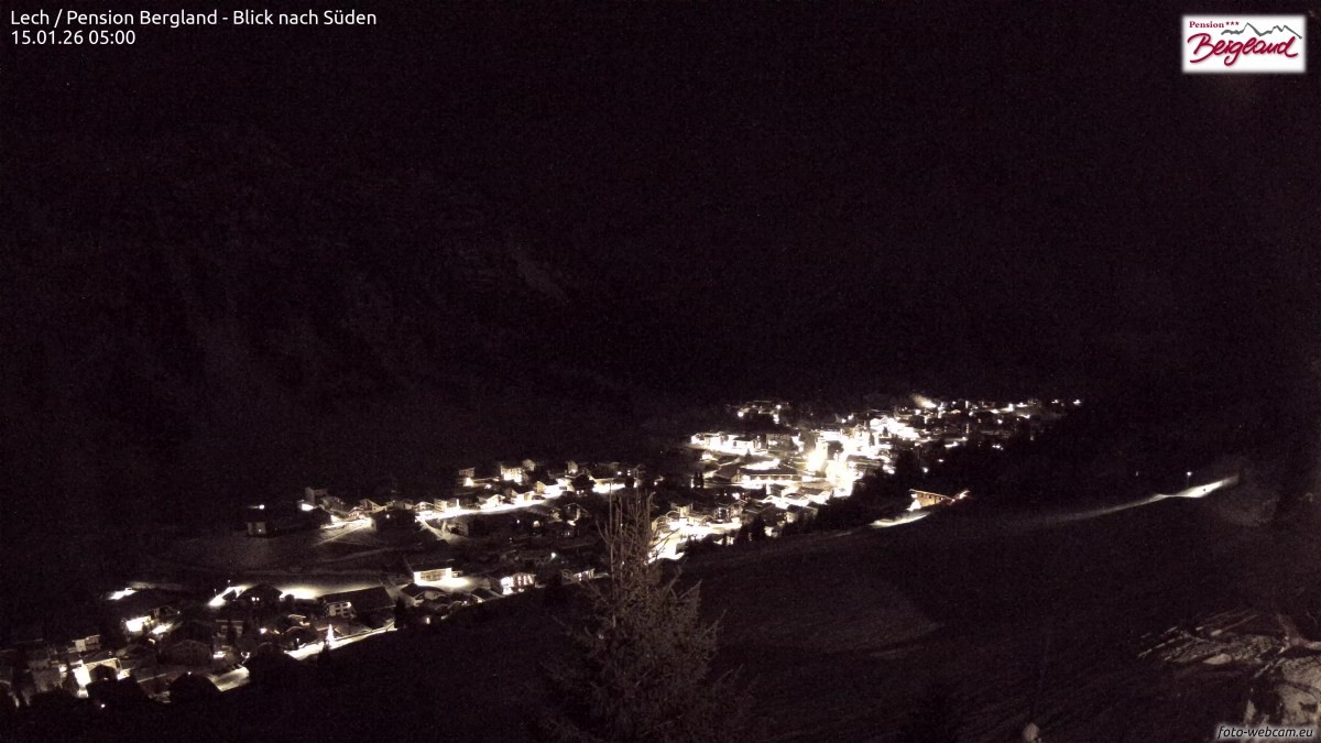Archiv Foto Webcam Oberlech: Ausblick Pension Bergland