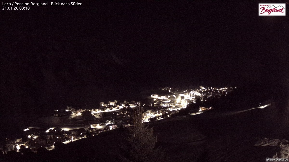 Archived image Webcam Lech am Arlberg - Guesthouse Bergland