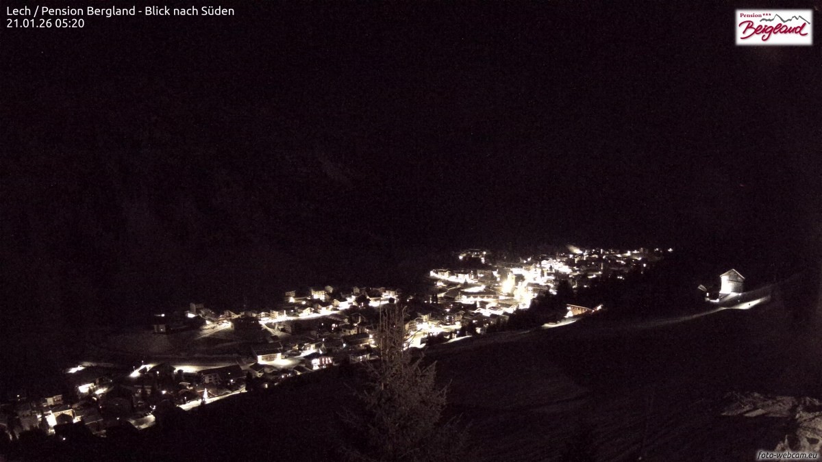 Archived image Webcam Lech am Arlberg - Guesthouse Bergland