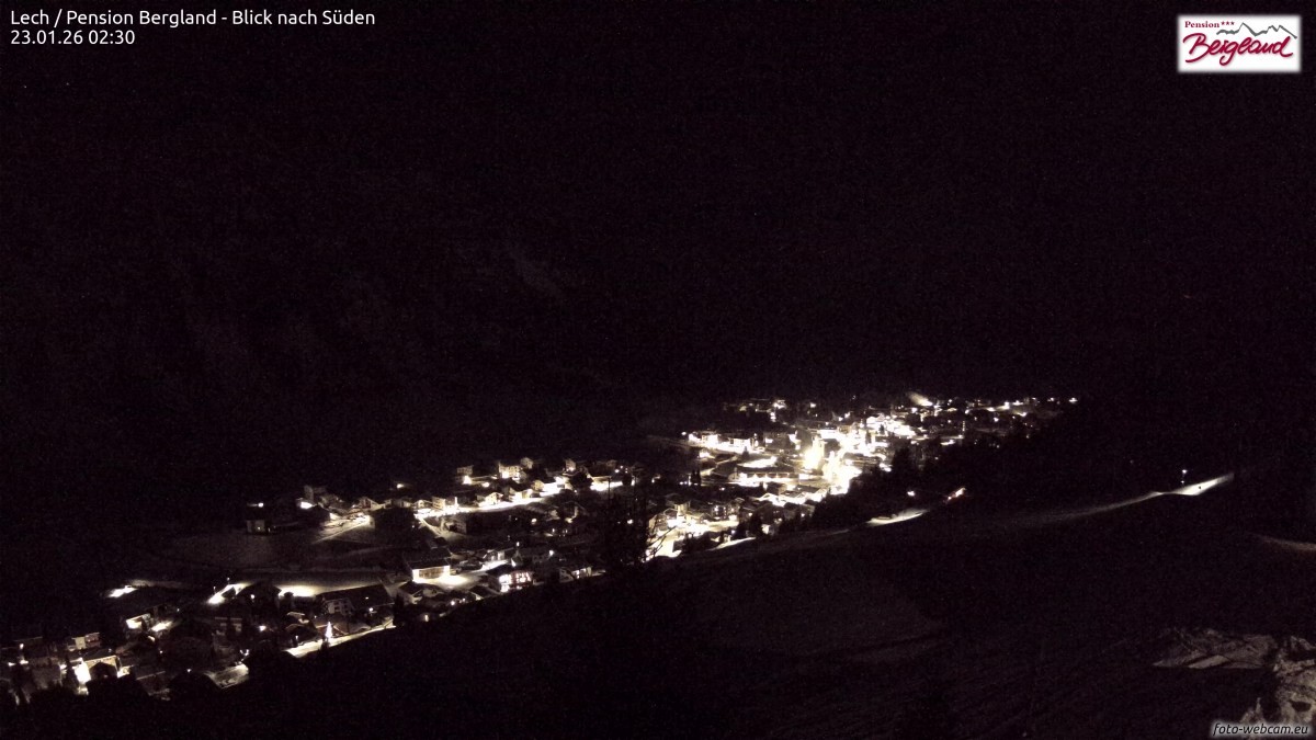 Archived image Webcam Lech am Arlberg - Guesthouse Bergland