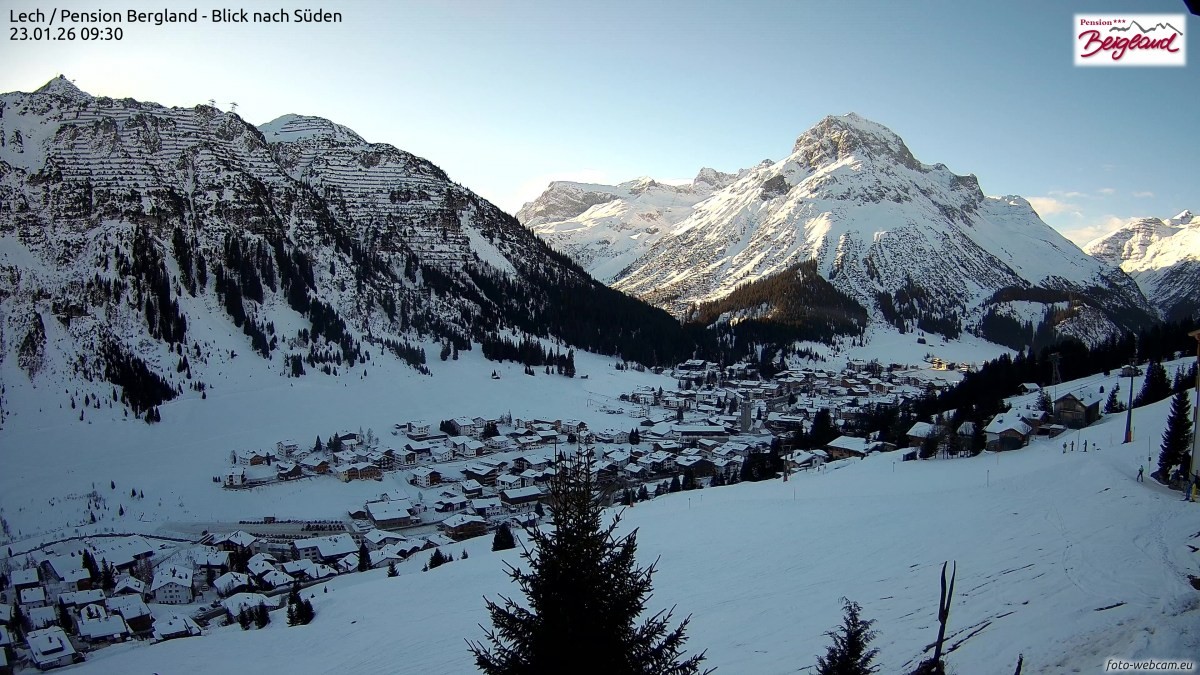 Archived image Webcam Lech am Arlberg - Guesthouse Bergland