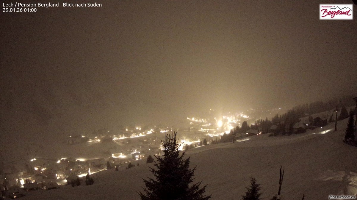 Archived image Webcam Lech am Arlberg - Guesthouse Bergland