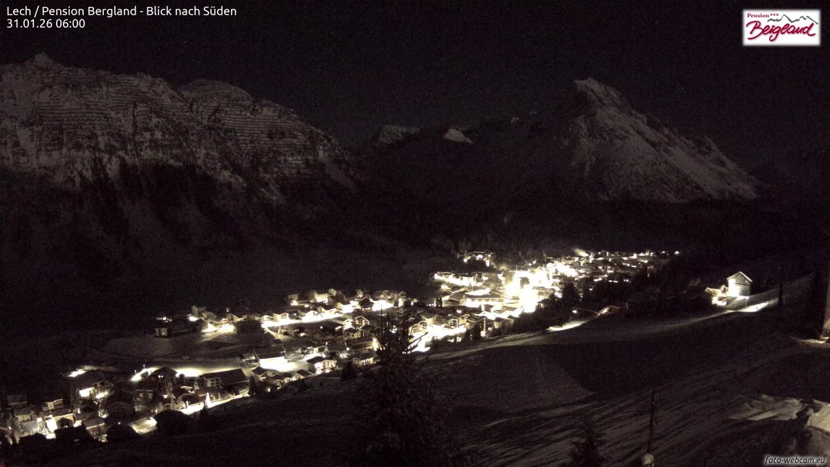 Archived image Webcam Lech am Arlberg - Guesthouse Bergland