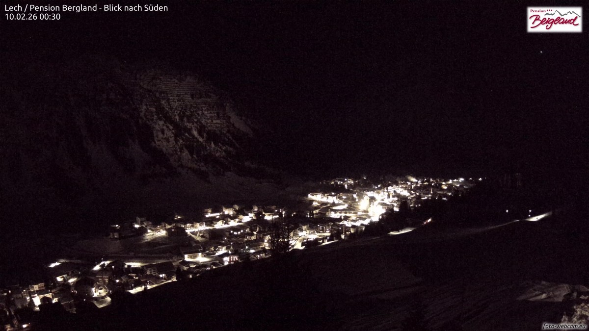 Archived image Webcam Lech am Arlberg - Guesthouse Bergland