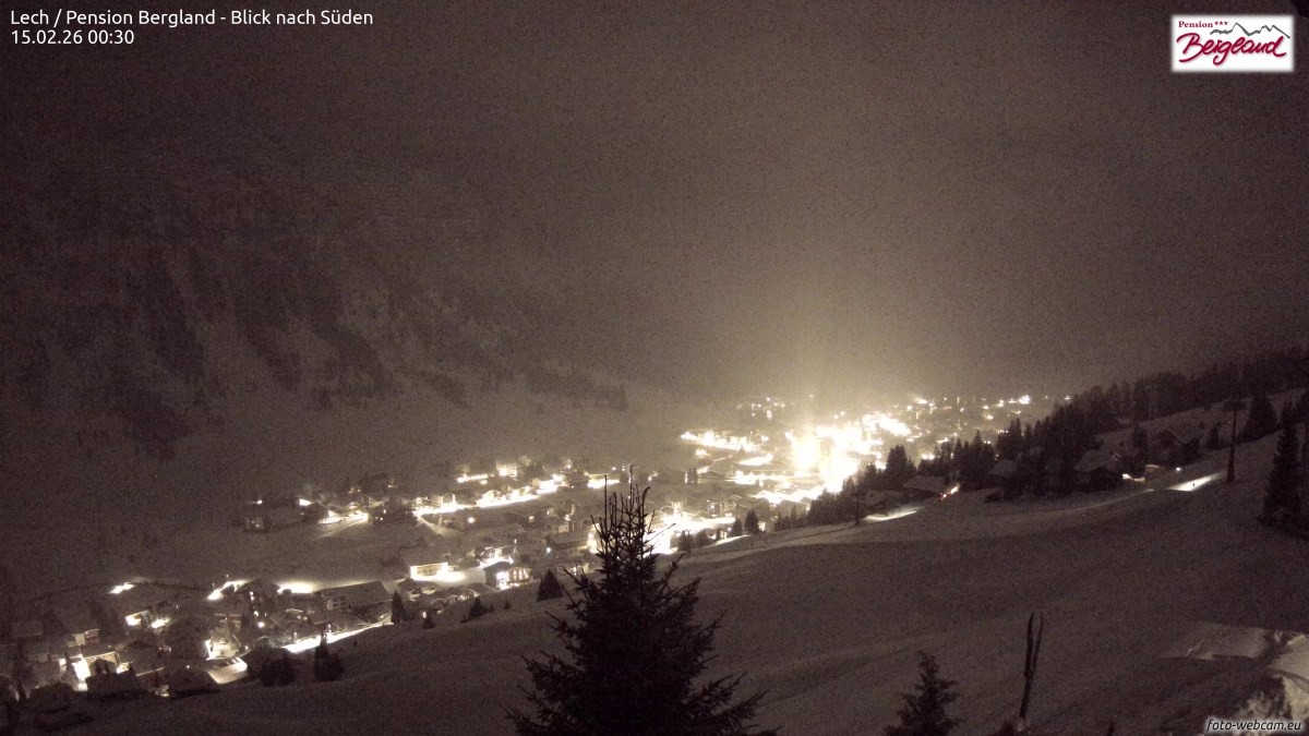 Archived image Webcam Lech am Arlberg - Guesthouse Bergland