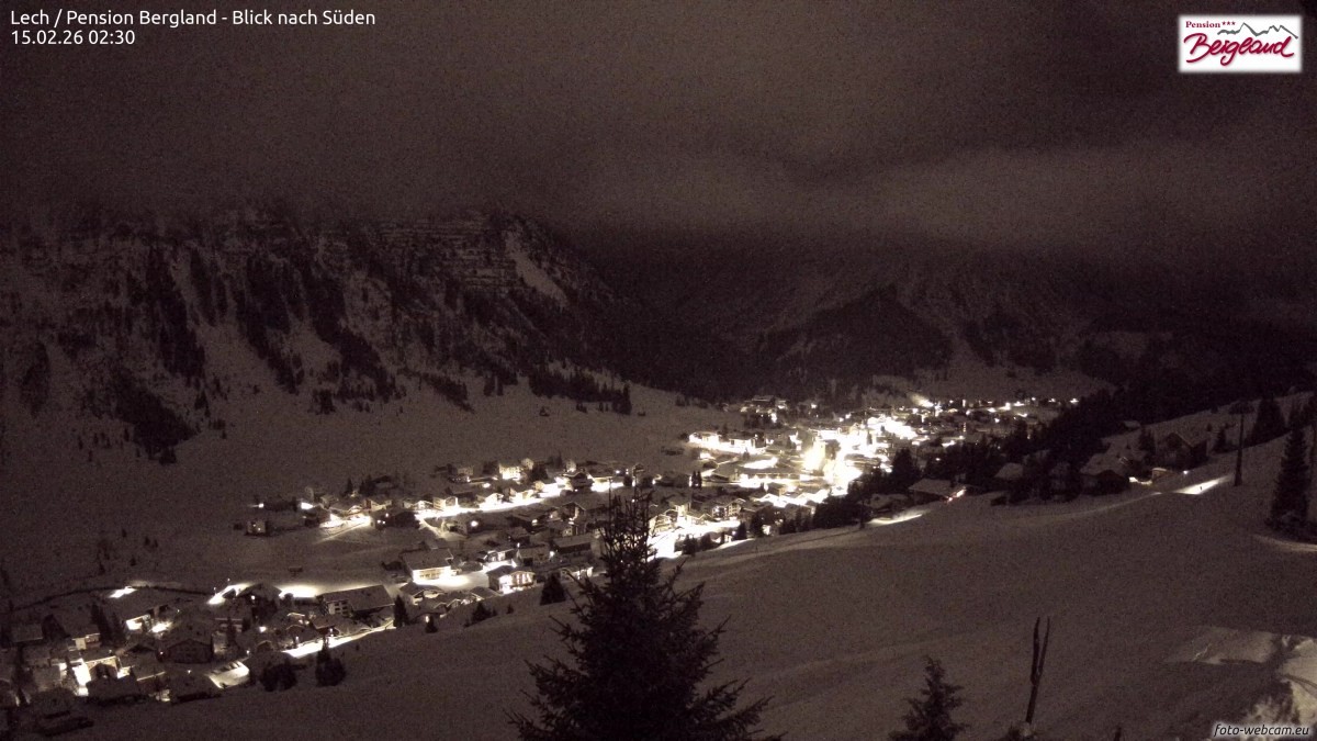 Archived image Webcam Lech am Arlberg - Guesthouse Bergland