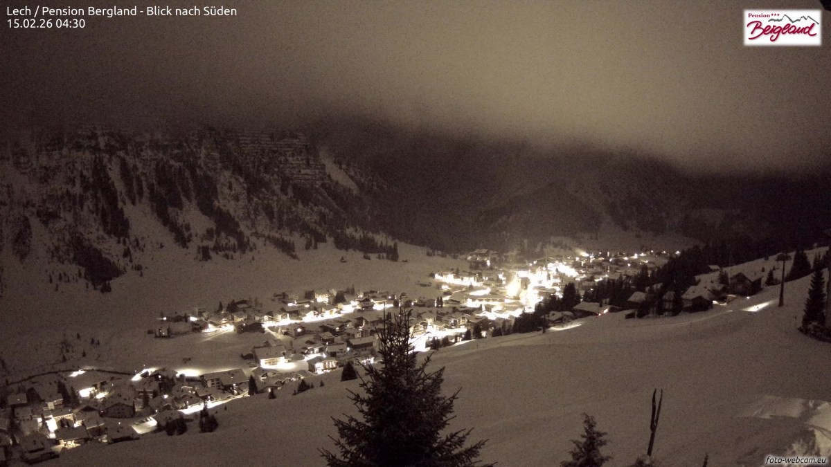 Archived image Webcam Lech am Arlberg - Guesthouse Bergland