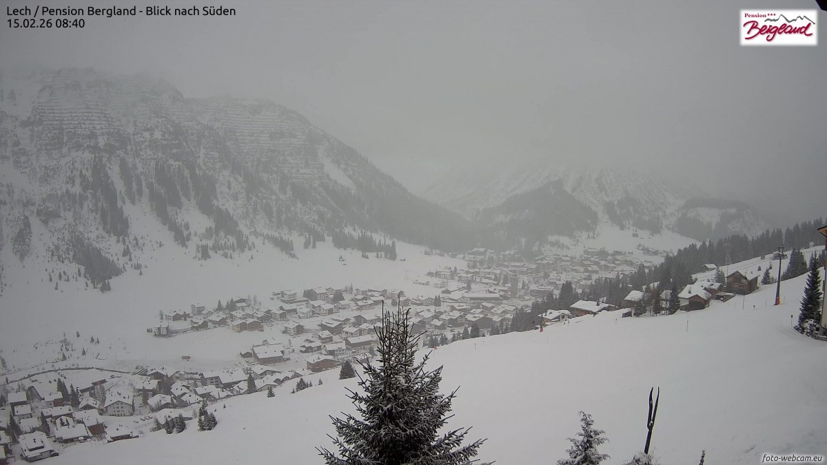 Archived image Webcam Lech am Arlberg - Guesthouse Bergland