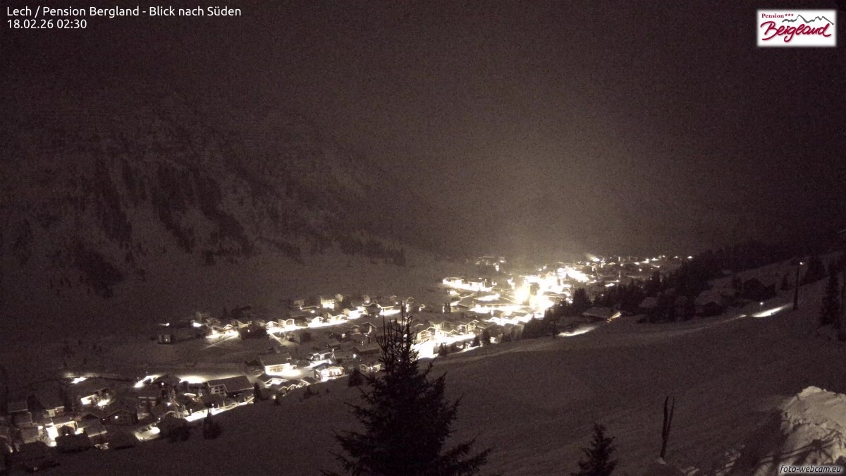 Archived image Webcam Lech am Arlberg - Guesthouse Bergland