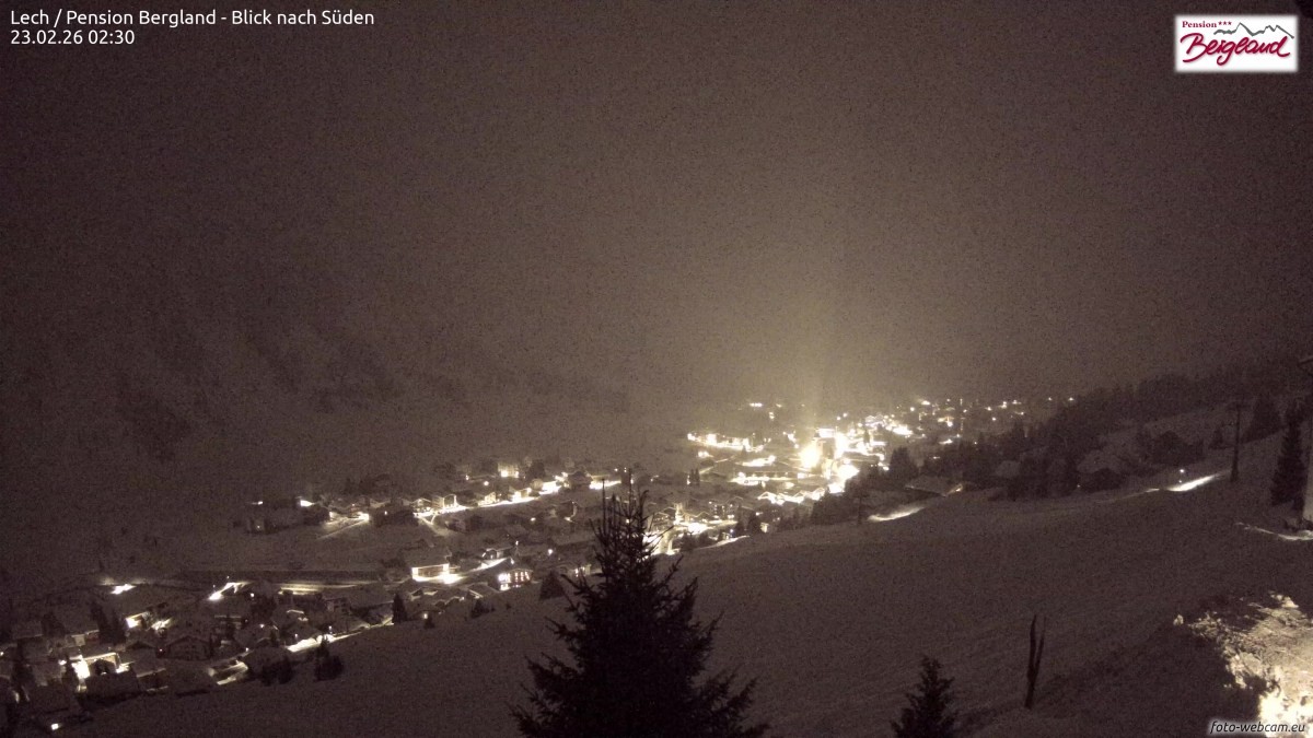 Archived image Webcam Lech am Arlberg - Guesthouse Bergland