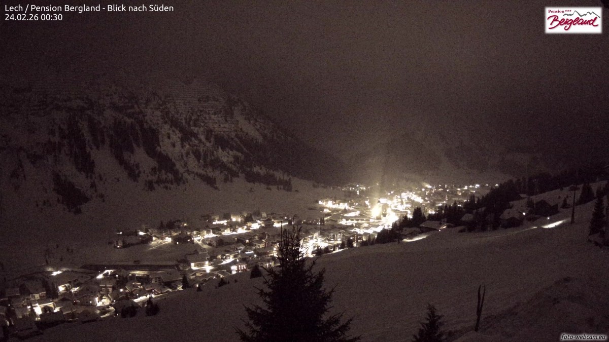 Archived image Webcam Lech am Arlberg - Guesthouse Bergland