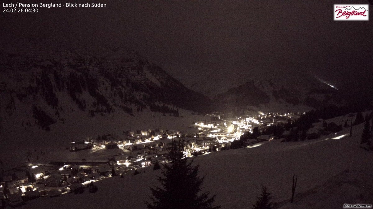 Archived image Webcam Lech am Arlberg - Guesthouse Bergland