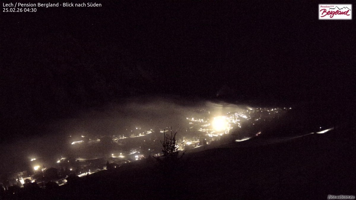 Archived image Webcam Lech am Arlberg - Guesthouse Bergland